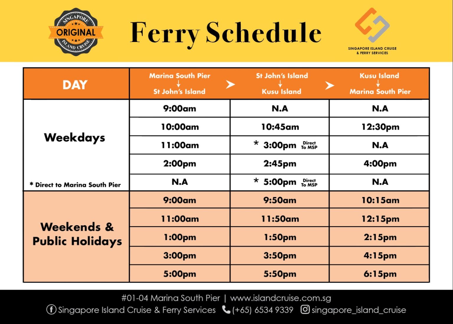 Ferry to Southern Islands Singapore Charter A Ferry